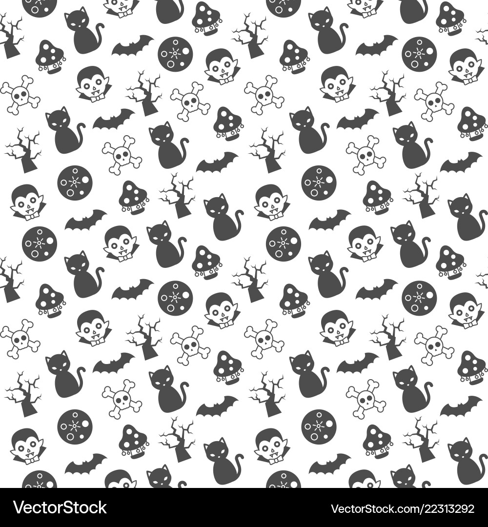 Dracula moon and seamless pattern vector image