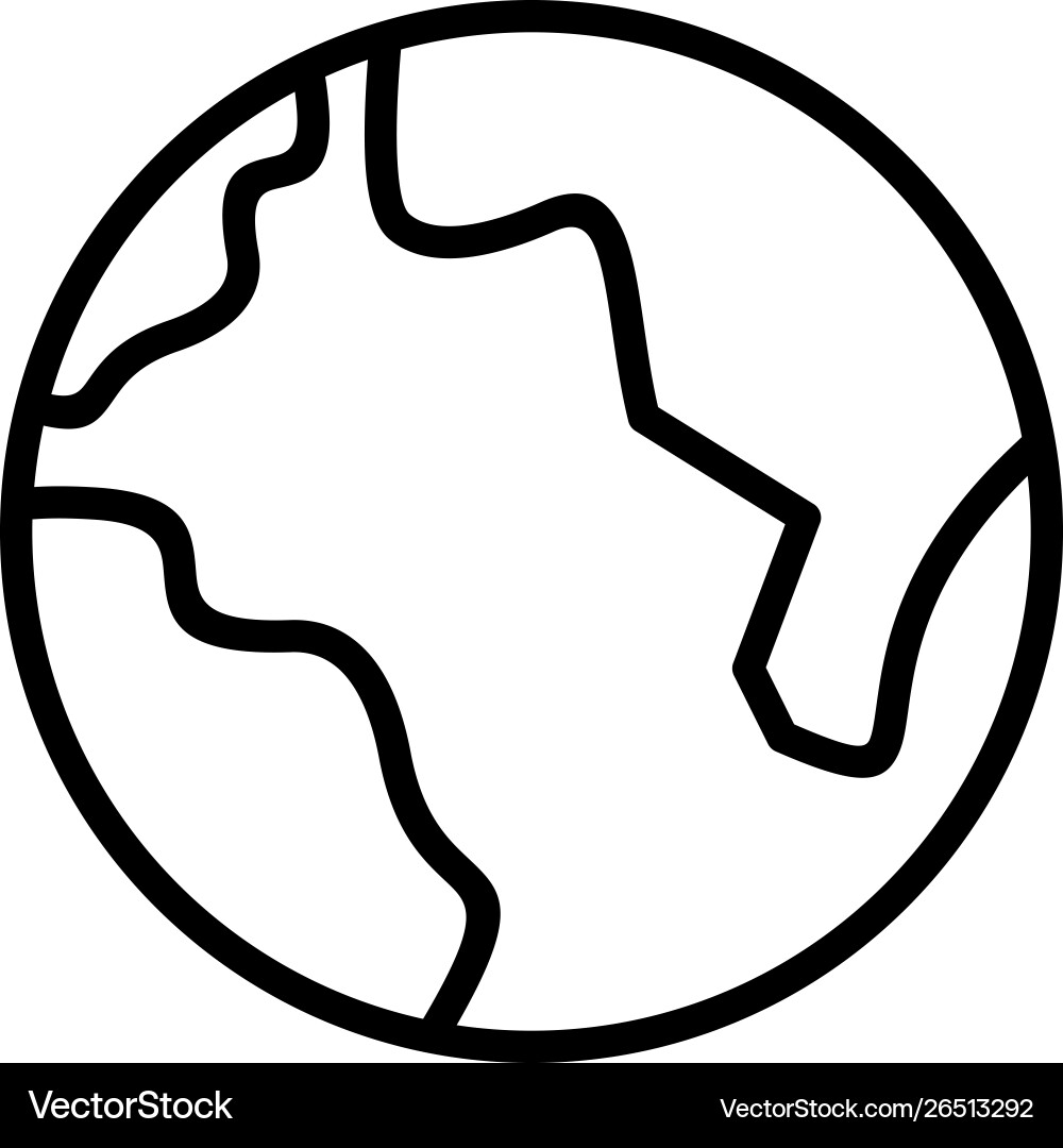 Earth line black icon Vector Image