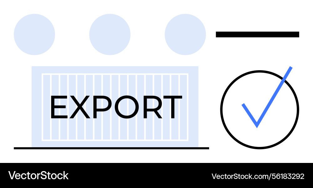 Export container with checkmark Export container with checkmark vector image