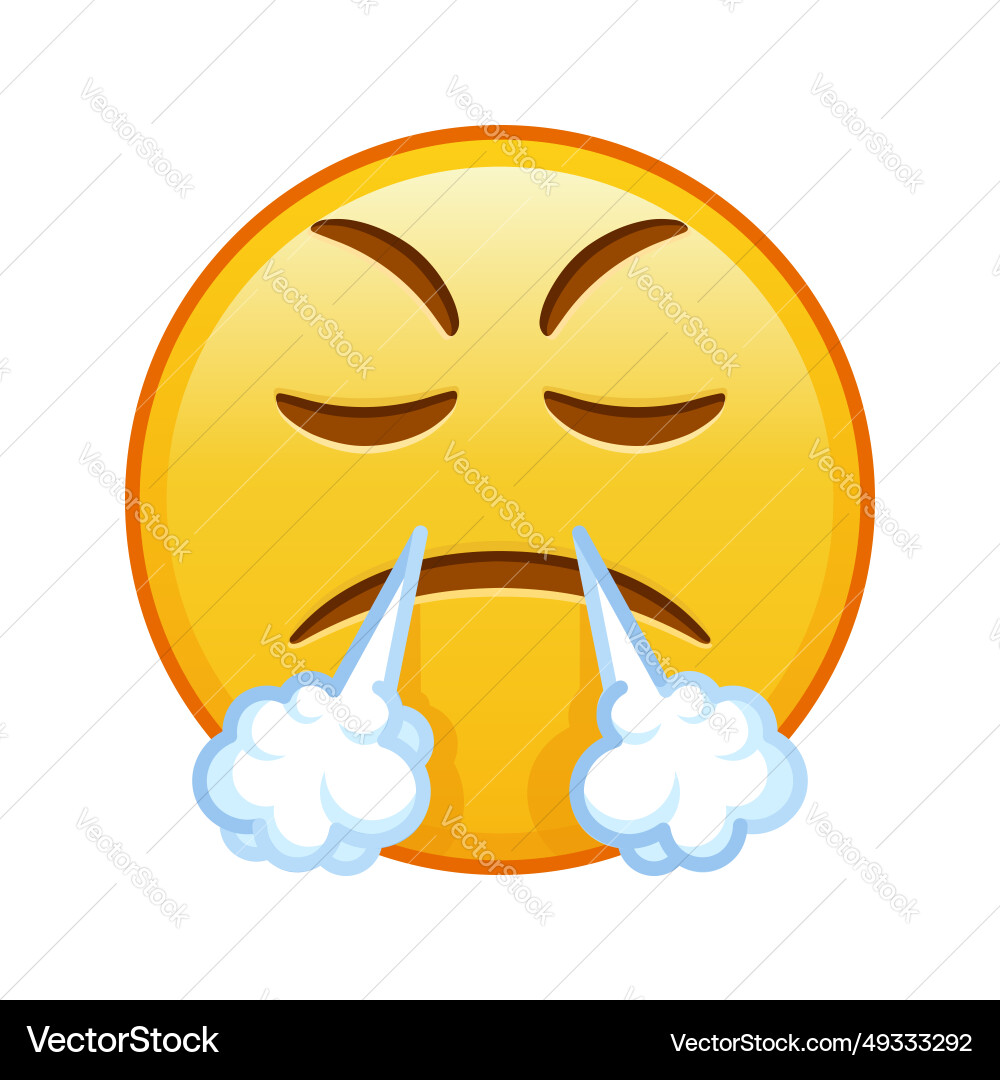 Face with an expression of displeasure large size Vector Image