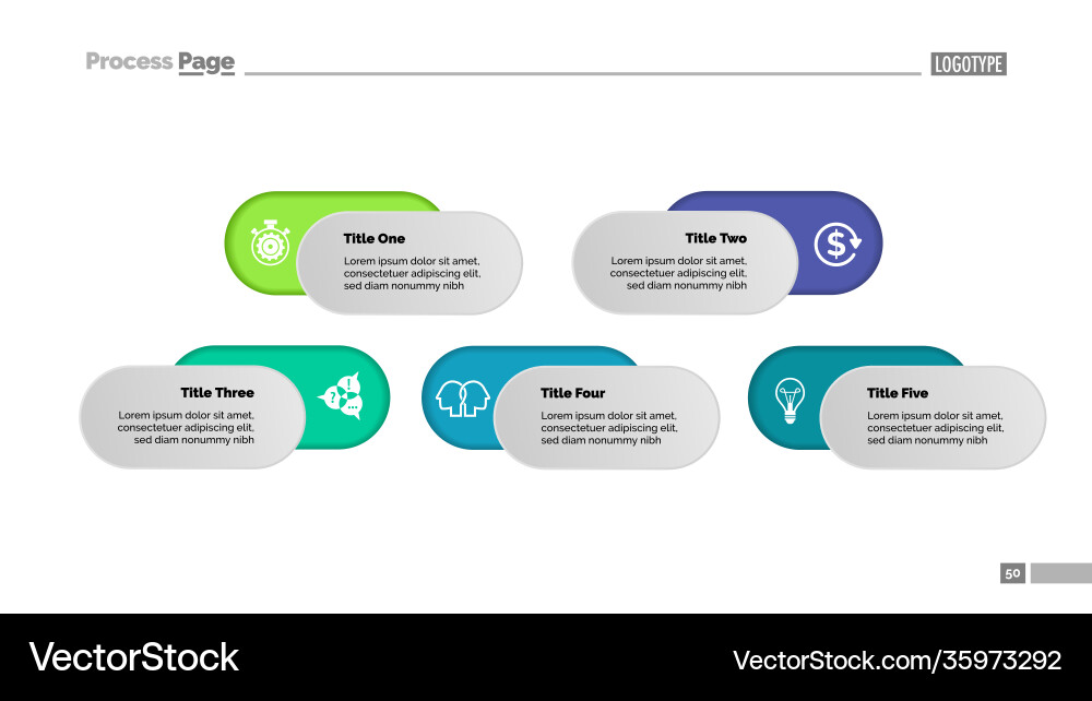 Five options solution process chart template Vector Image