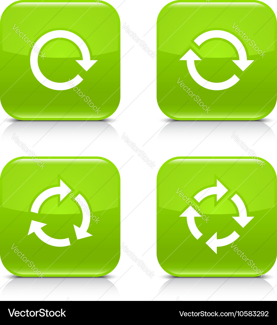 Green arrow refresh reload rotation repeat sign vector image