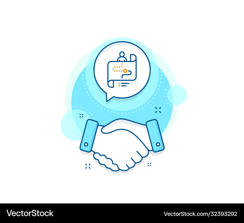 Journey path map line icon project process sign Vector Image