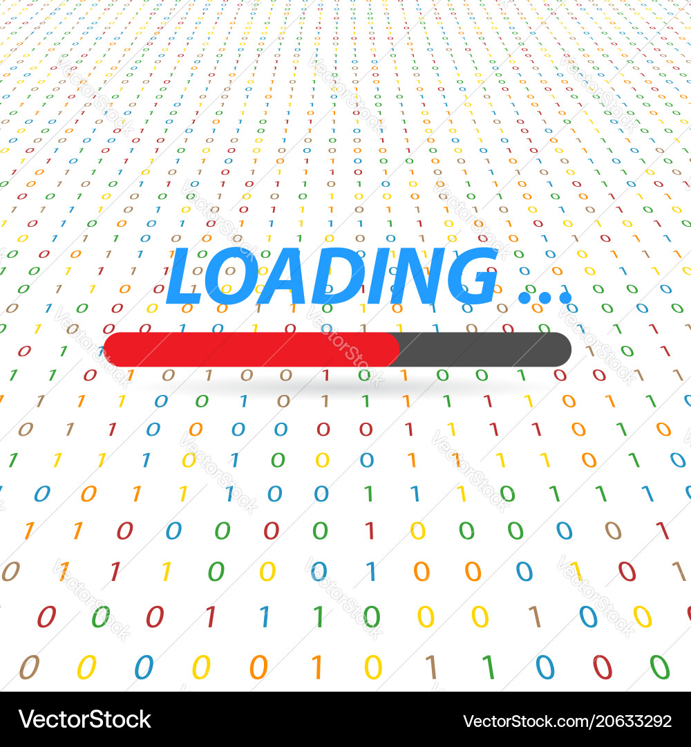 Loading data digital on the computer Vector Image