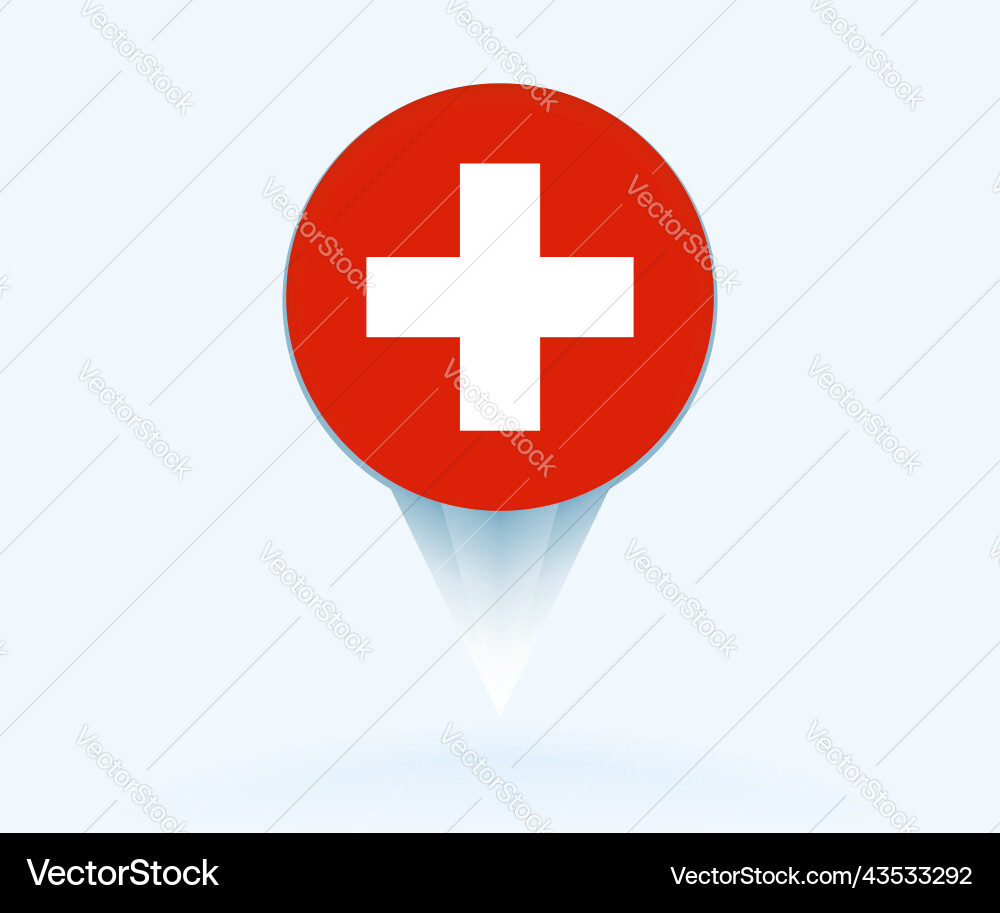 Map pointer with flag of switzerland Vector Image