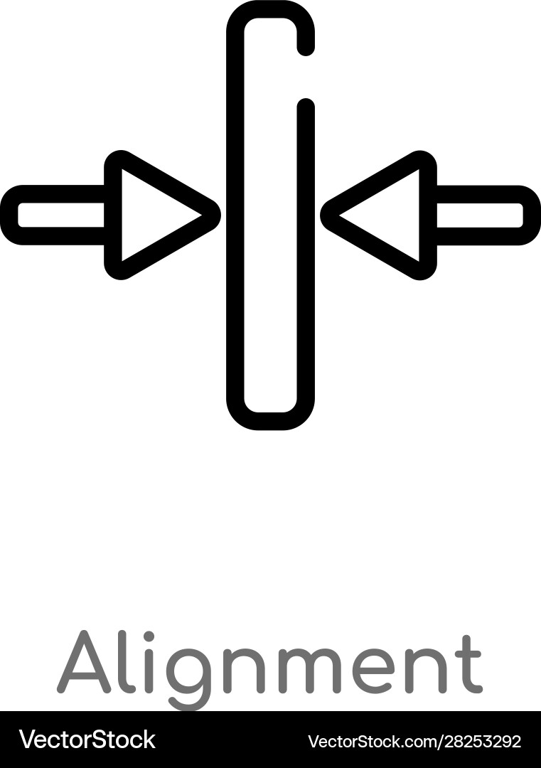 Outline alignment icon isolated black simple line Vector Image