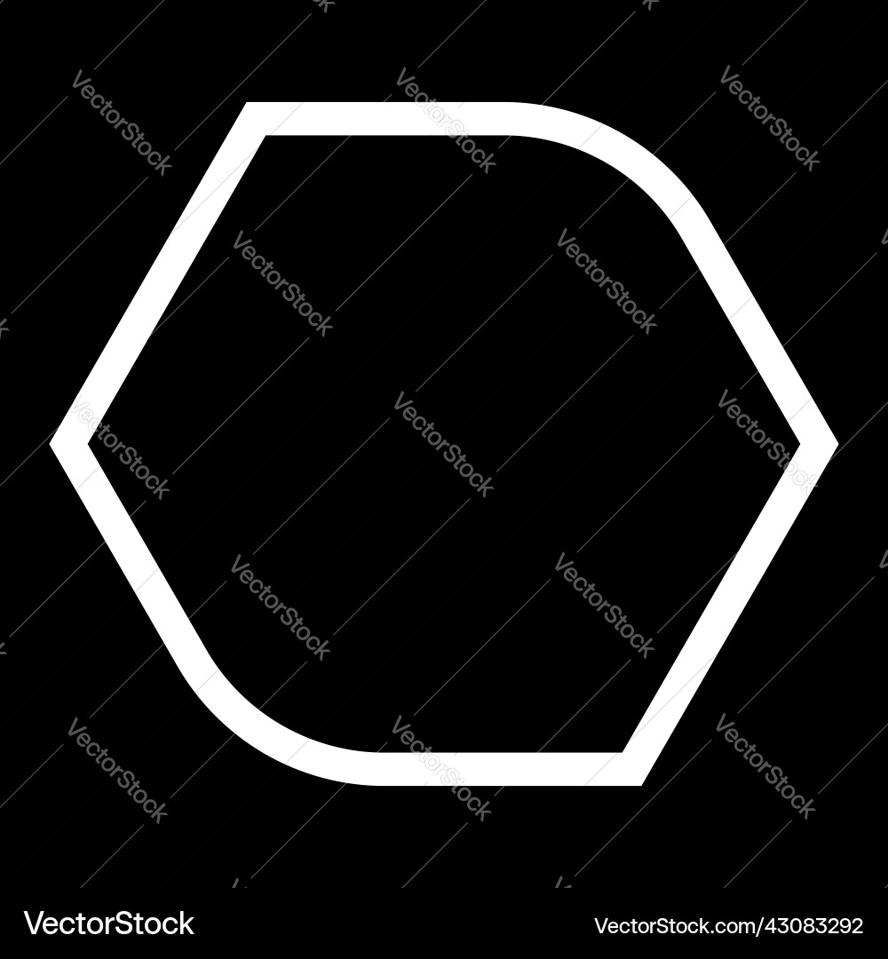Polygon shape element with rounded corners Vector Image