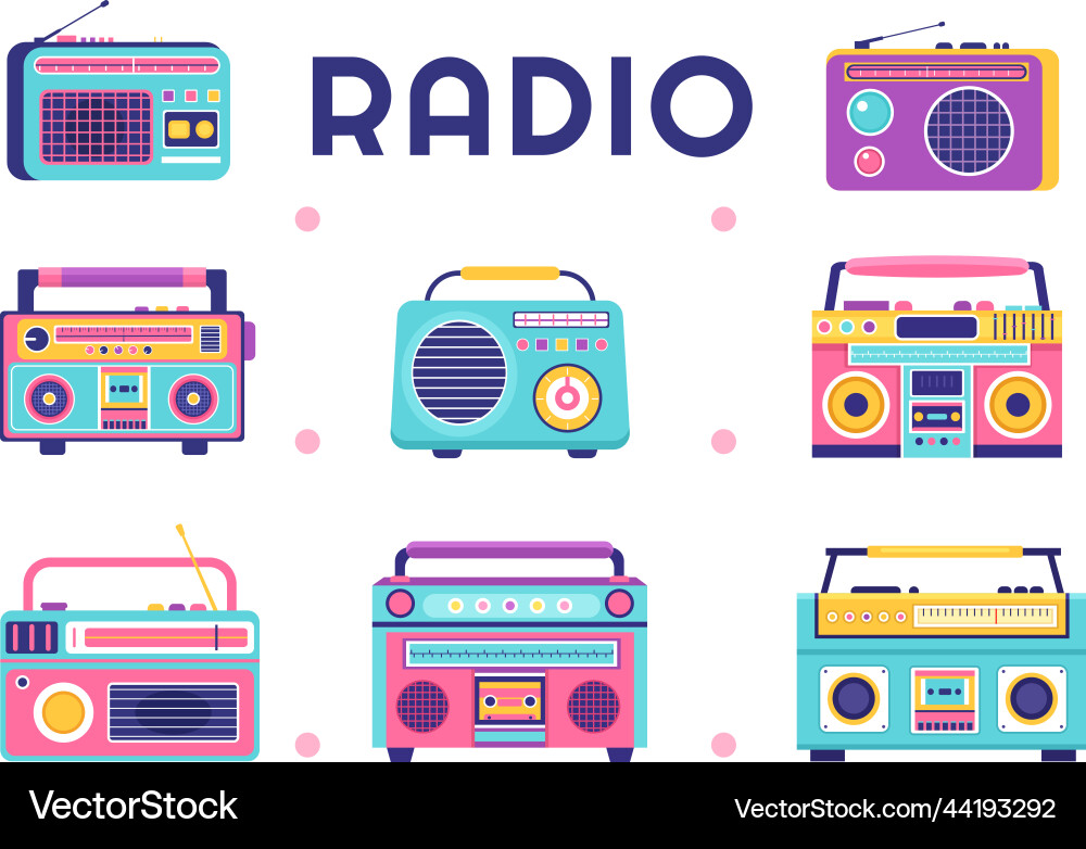 Radio player for record talk show interviews Vector Image