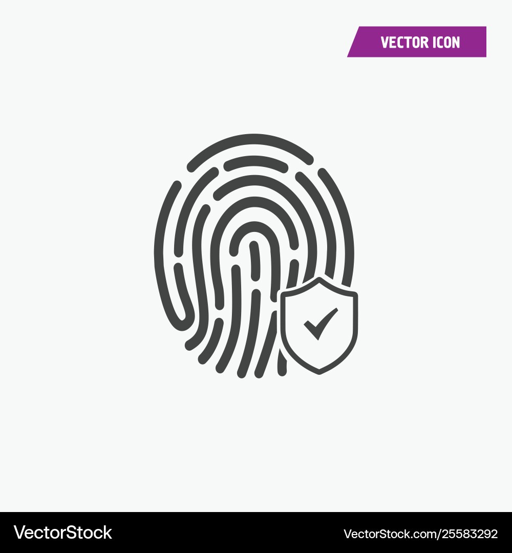 Scan fingerprint icon isolated sign symbol vector image