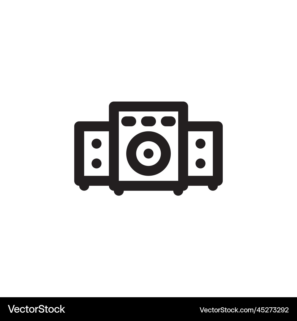 Speaker icon computer component outline Speaker icon computer component outline vector image