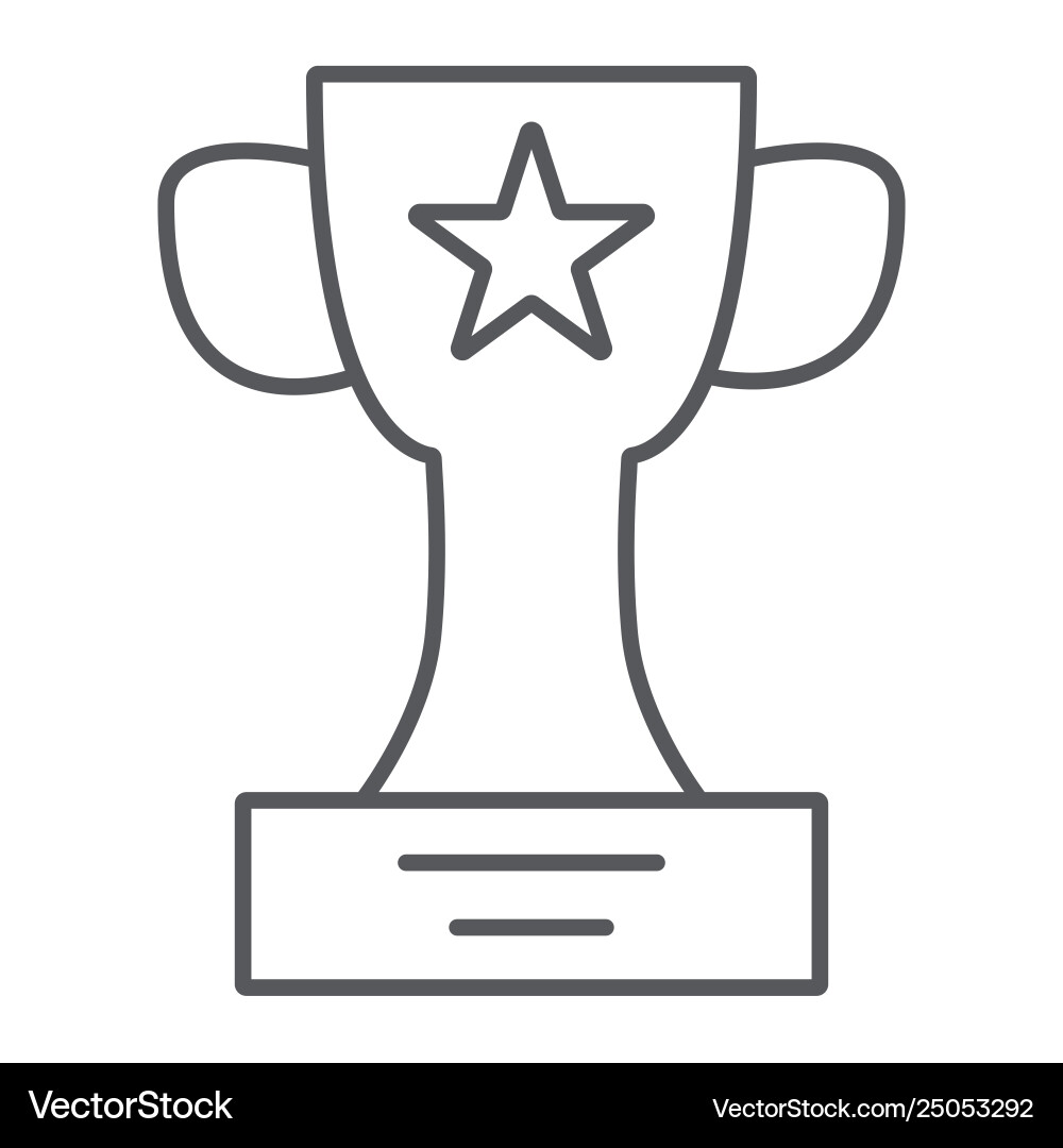 Winner cup thin line icon champion and goblet Winner cup thin line icon champion and goblet vector image
