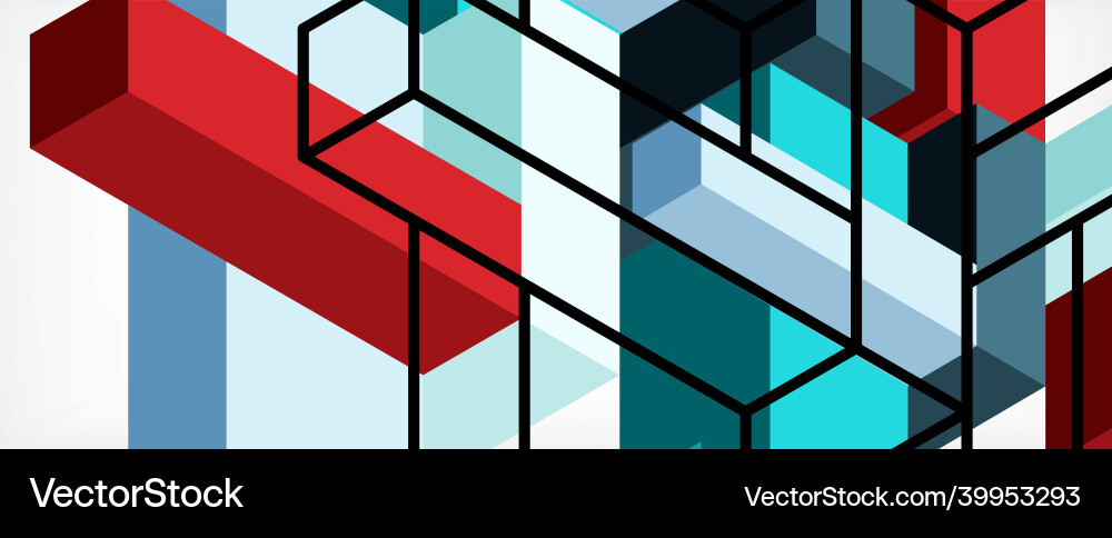 Abstract background 3d cubes cubic elements vector image