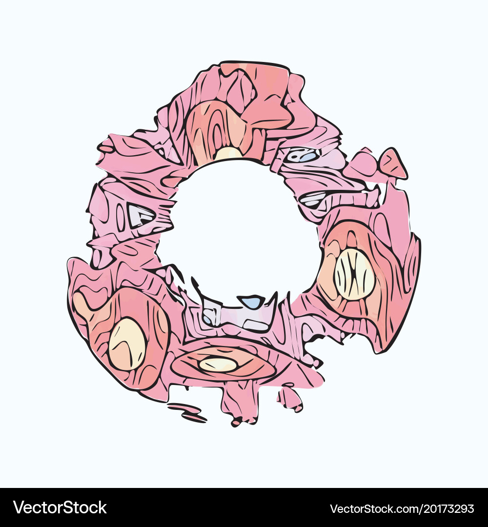 Abstract colorful circle alien style frame Vector Image