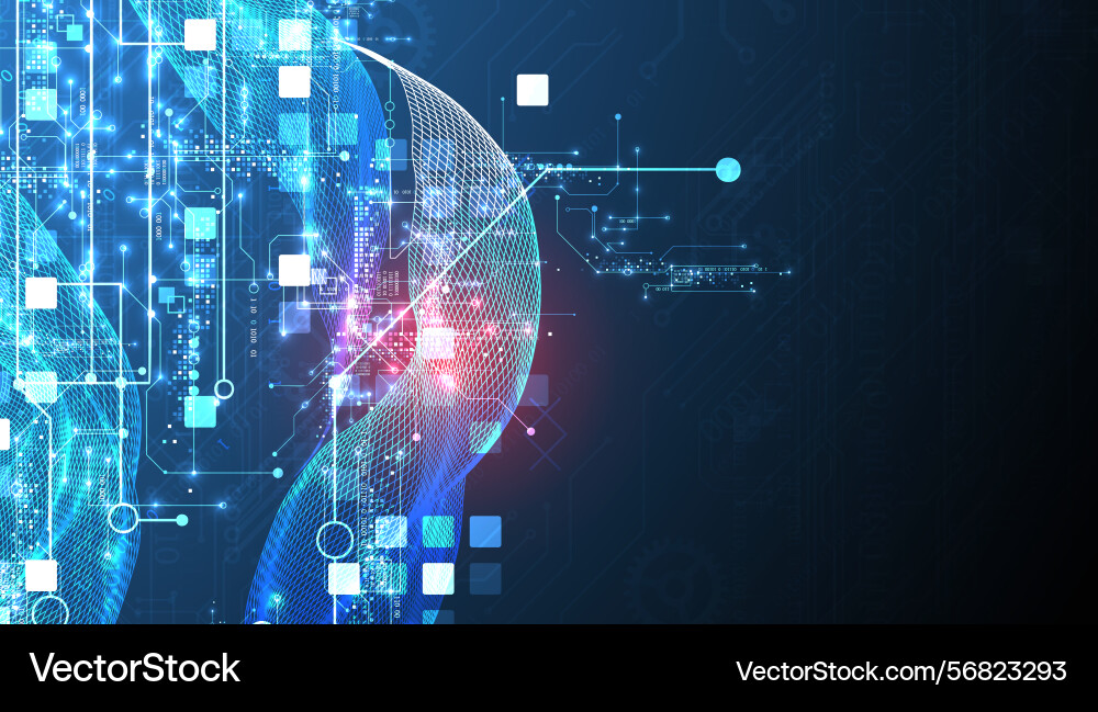 Abstract data background with wireframe wave Abstract data background with wireframe wave vector image