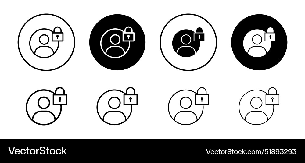 Account closed icon set collection for web vector image