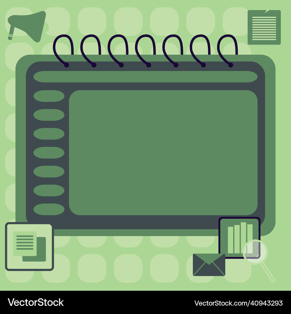 Blank opened spiral notebook with a calculator Blank opened spiral notebook with a calculator vector image