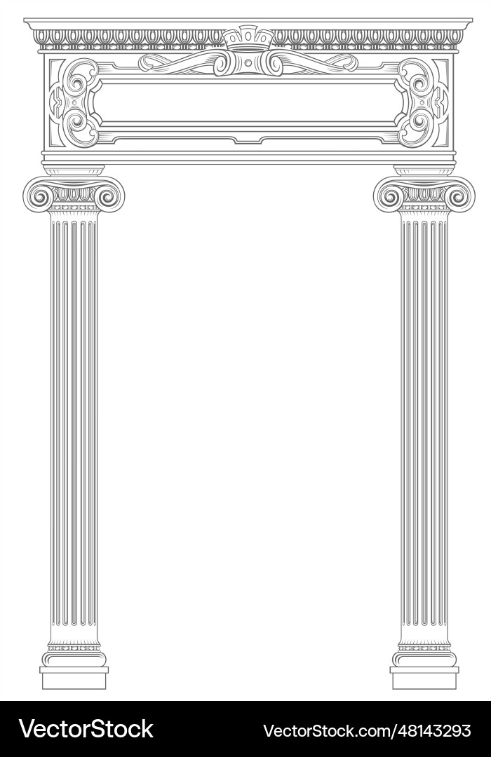 Classical Greek Arch with Ionic Columns vector image