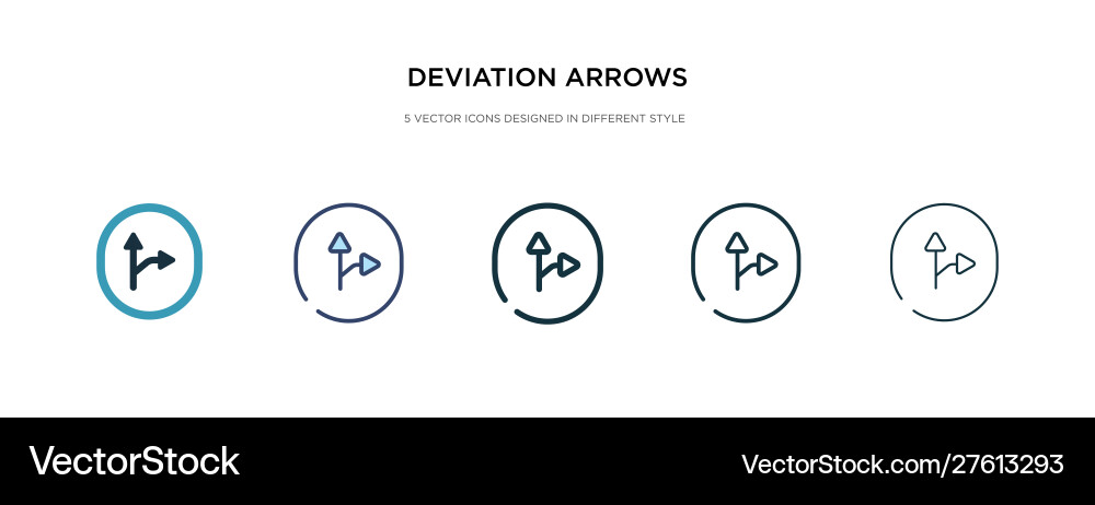 Deviation arrows icon in different style two vector image