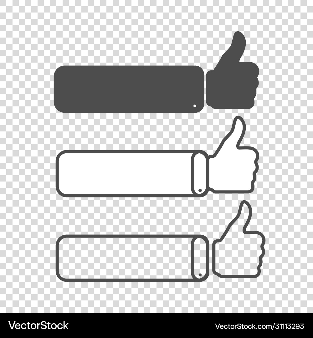 Different thumbs up likes on empty background Different thumbs up likes on empty background vector image
