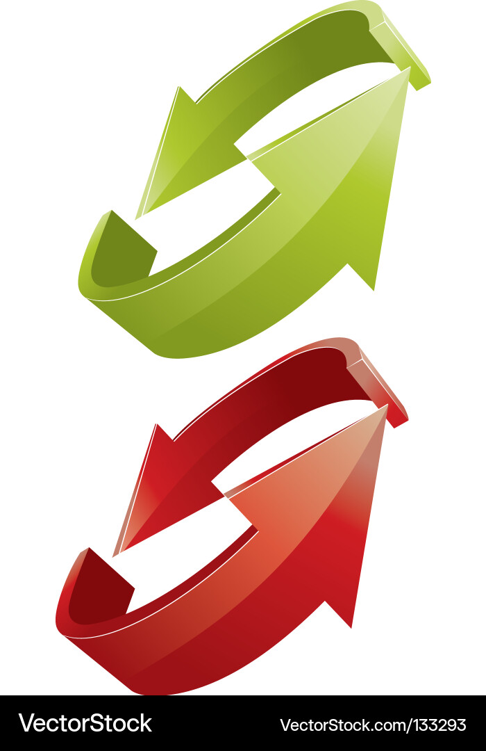 Dynamic 3D Arrows vector image