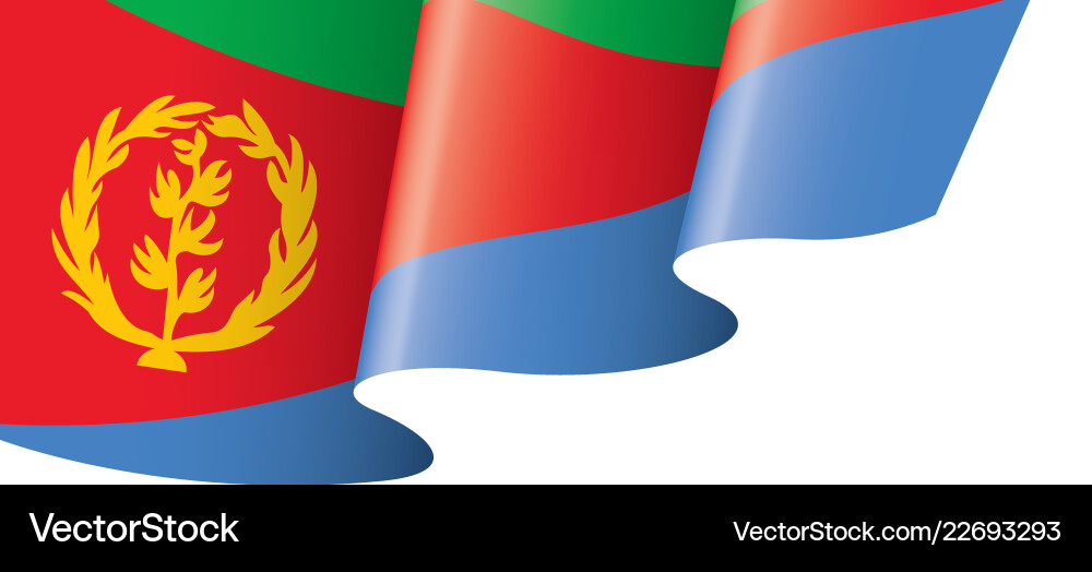 Eritrea flag on a white Eritrea flag on a white vector image