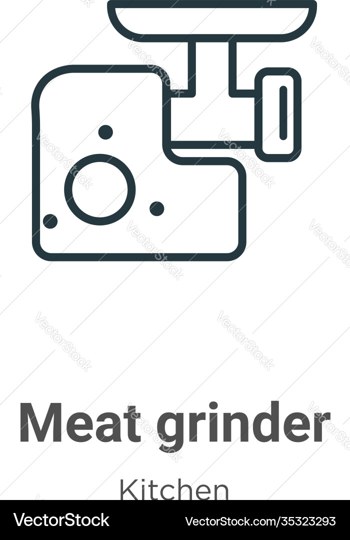 Fleisch Schleifer Umriss Icon dünne Linie schwarz Fleisch Schleifer Umriss Icon dünne Linie schwarz vektorbild