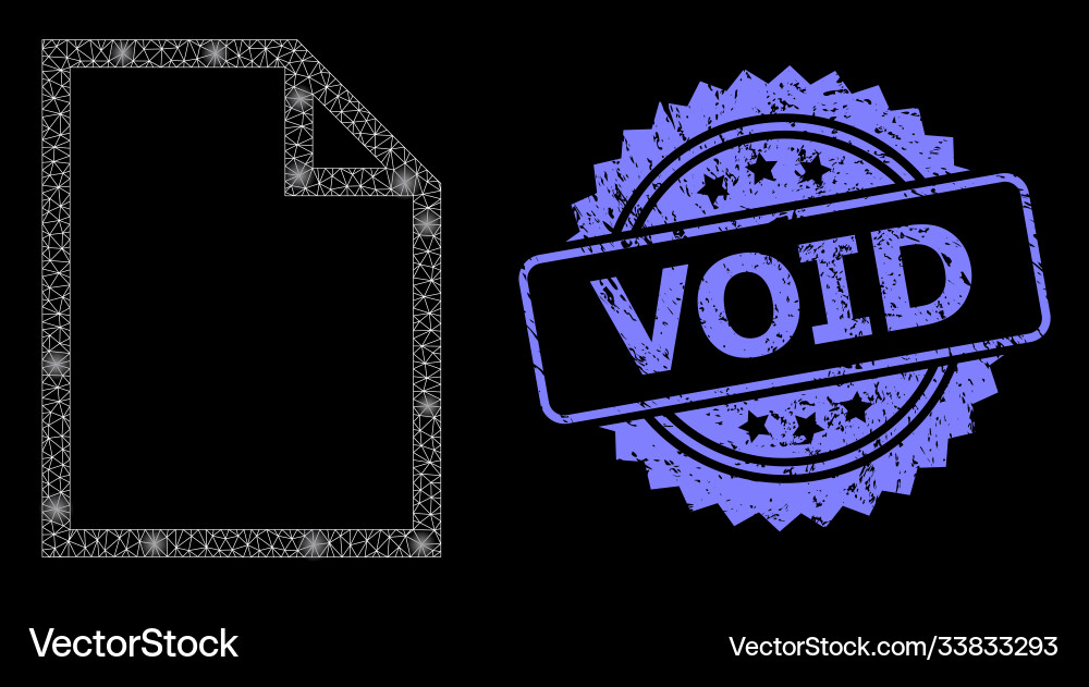 Grunge void stamp and bright web net paper page vector image