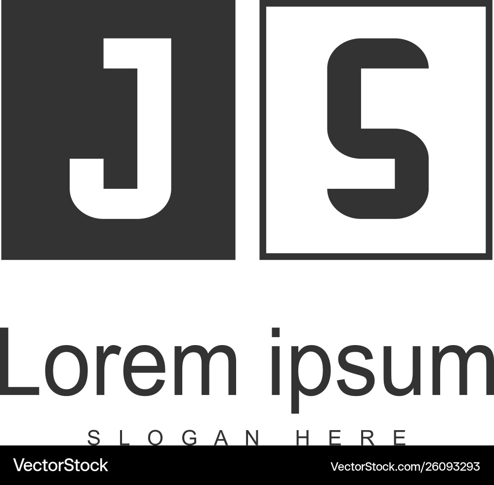 Initial js logo template with modern frame Initial js logo template with modern frame Vector Image