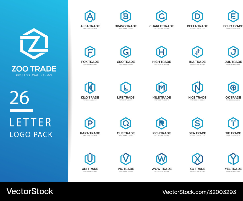 Initial letter inside hexagon with arrow shape Initial letter inside hexagon with arrow shape vector image