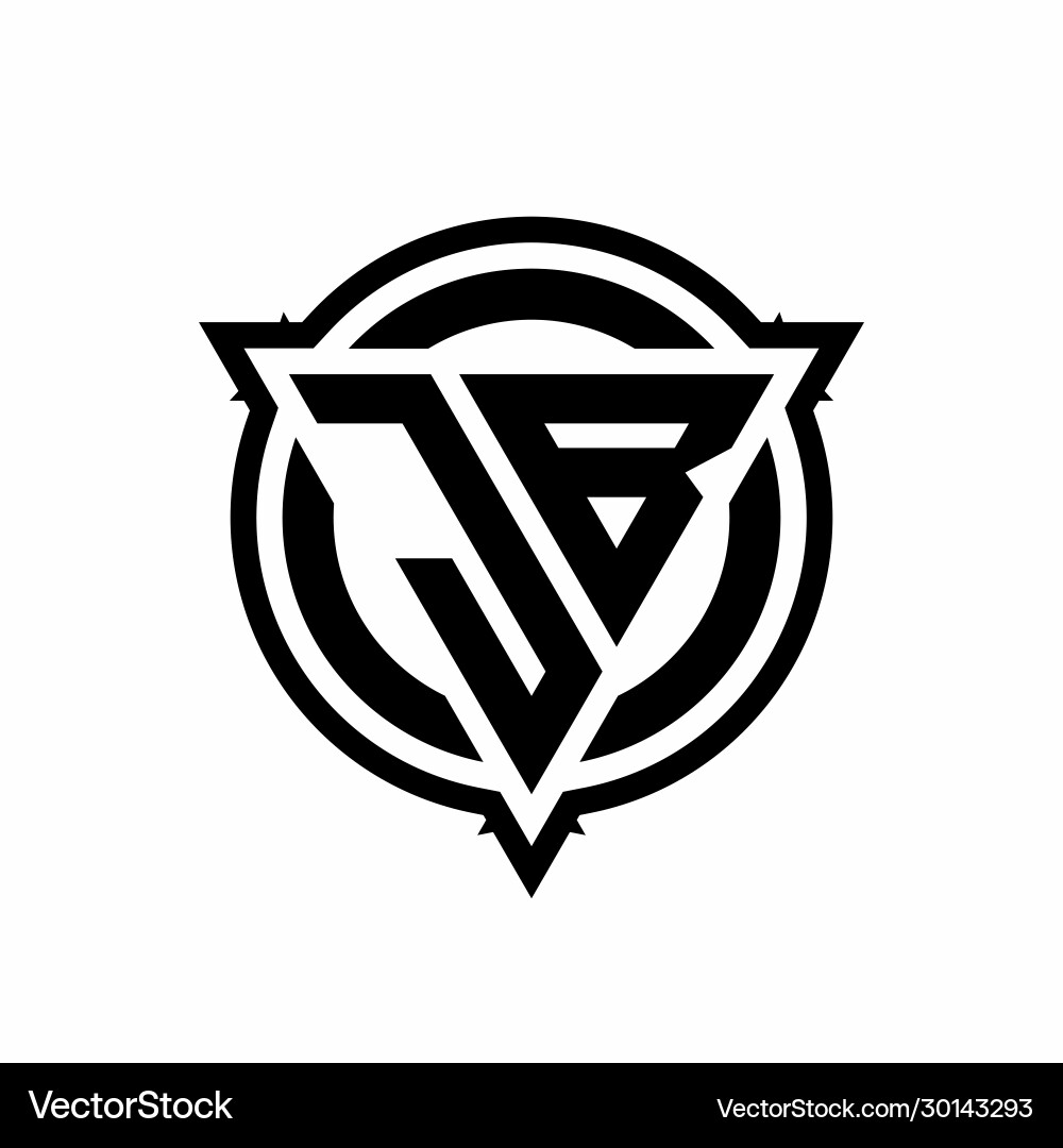 Jb logo with triangle shape and circle Vector Image