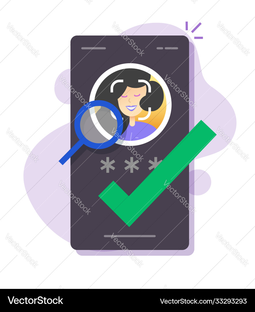 Mobile Face ID Authentication Vektorbild