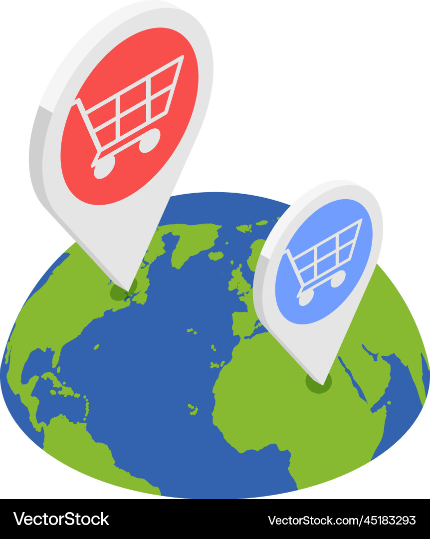 Mobile supermarket world composition Mobile supermarket world composition vector image