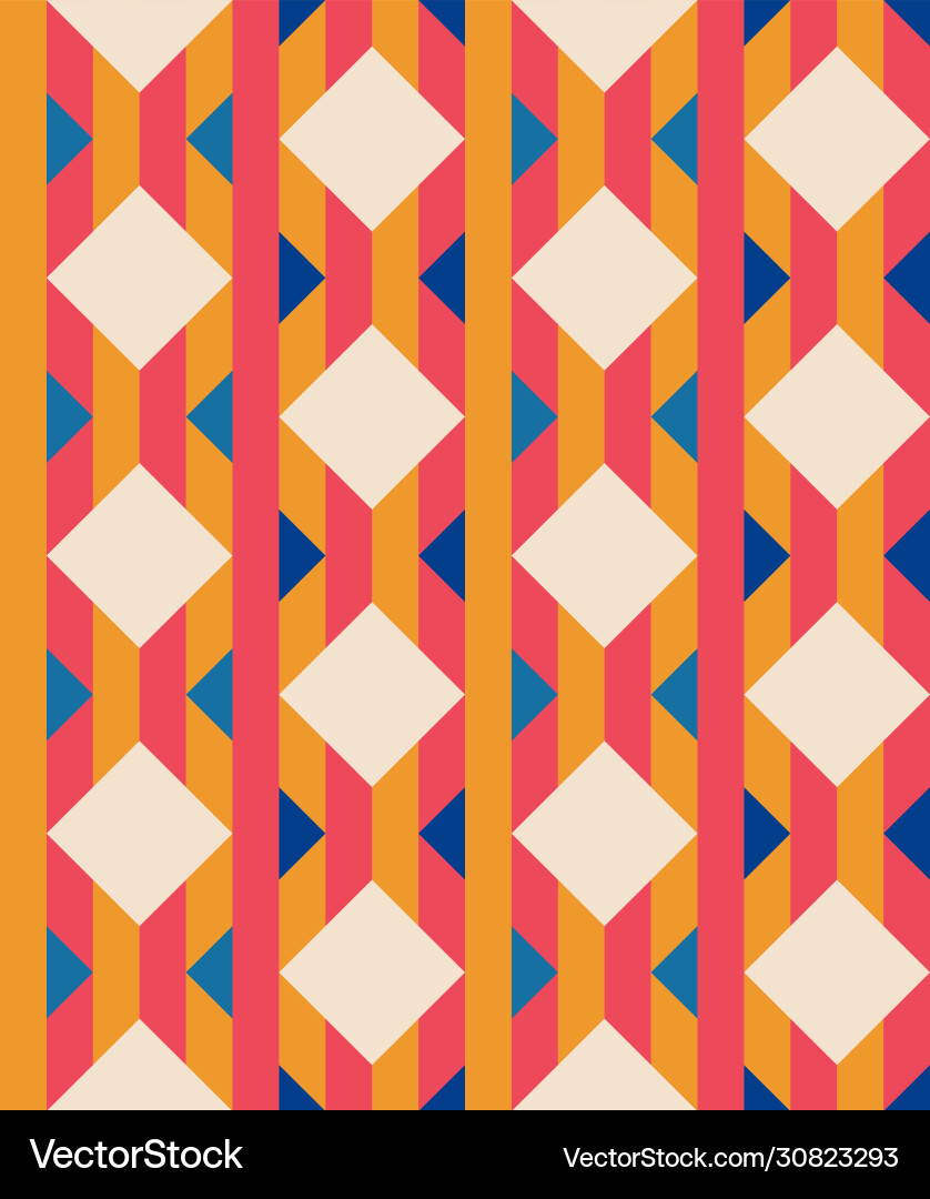 Multicolored rhombuses seamless pattern in retro Vector Image