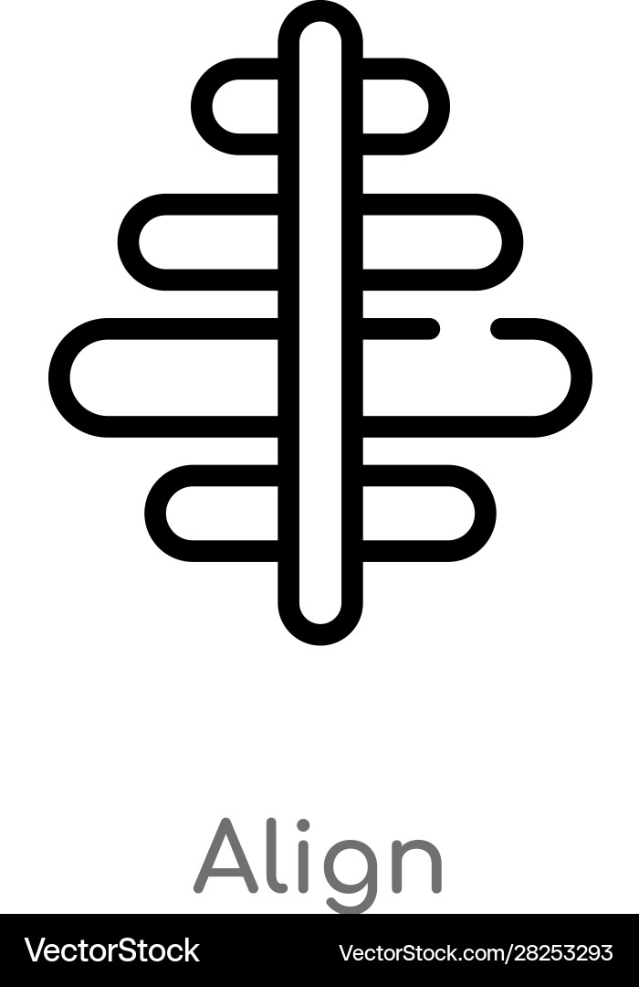 Outline align icon isolated black simple line vector image