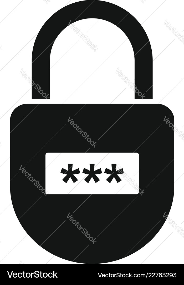 Pin code padlock icon simple style Pin code padlock icon simple style vector image