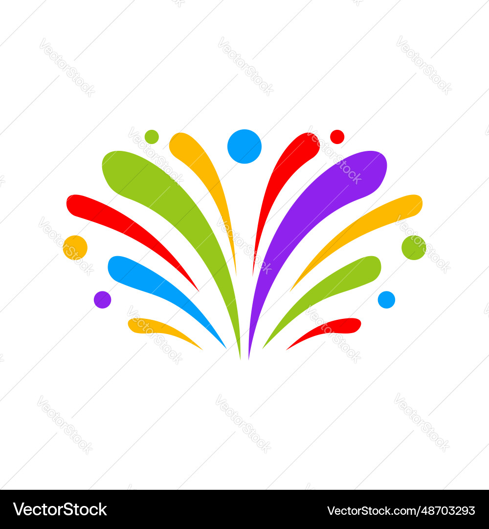 Rainbow firework element design Rainbow firework element design Vector Image