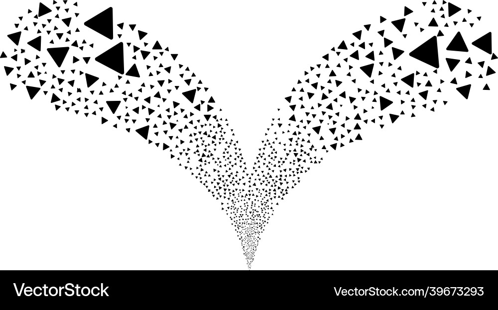 Rounded triangle twice fireworks stream Vector Image