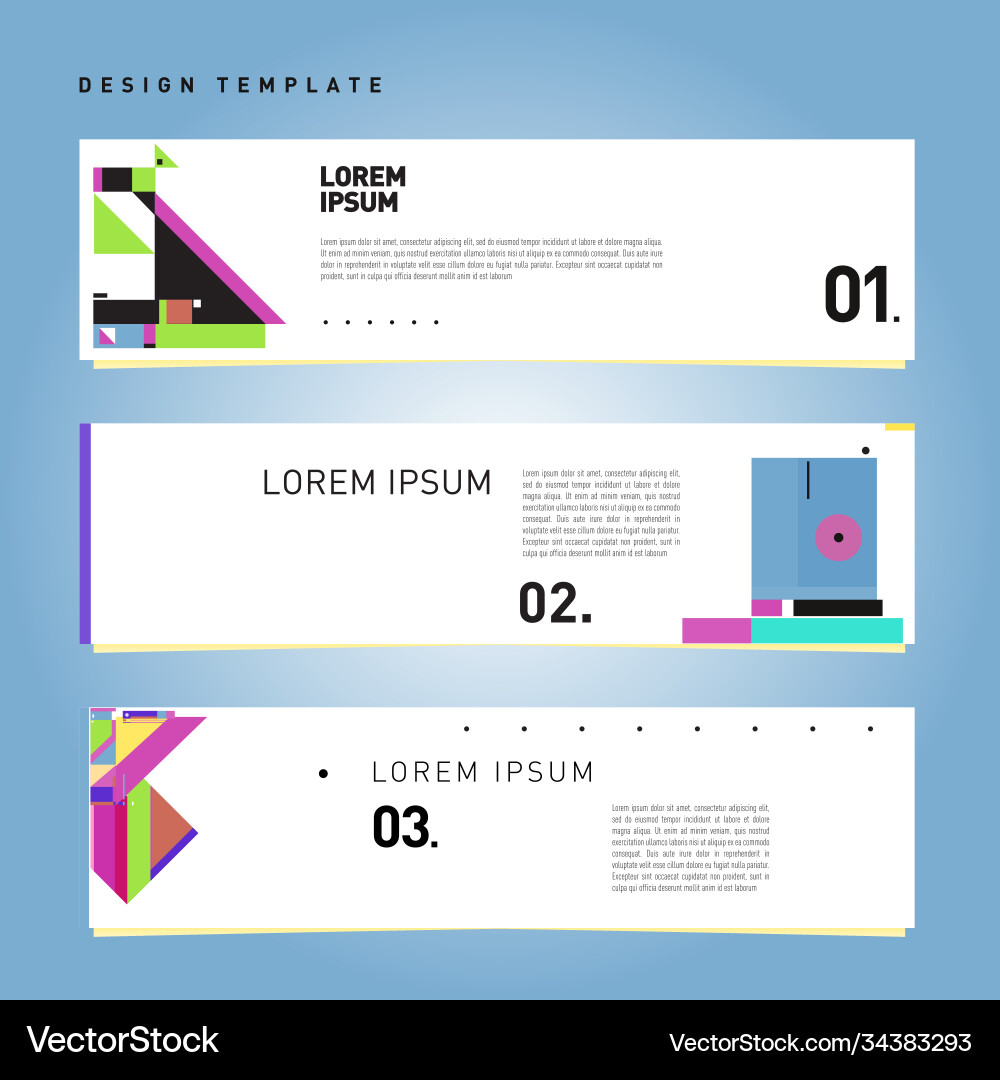 Set abstract banner web design template retro Set abstract banner web design template retro Vector Image