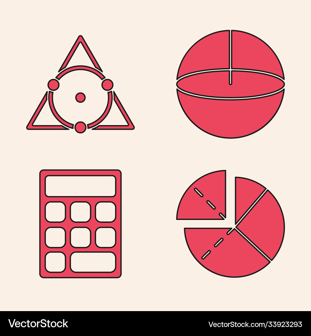 Set graph schedule chart diagram triangle math Set graph schedule chart diagram triangle math vector image