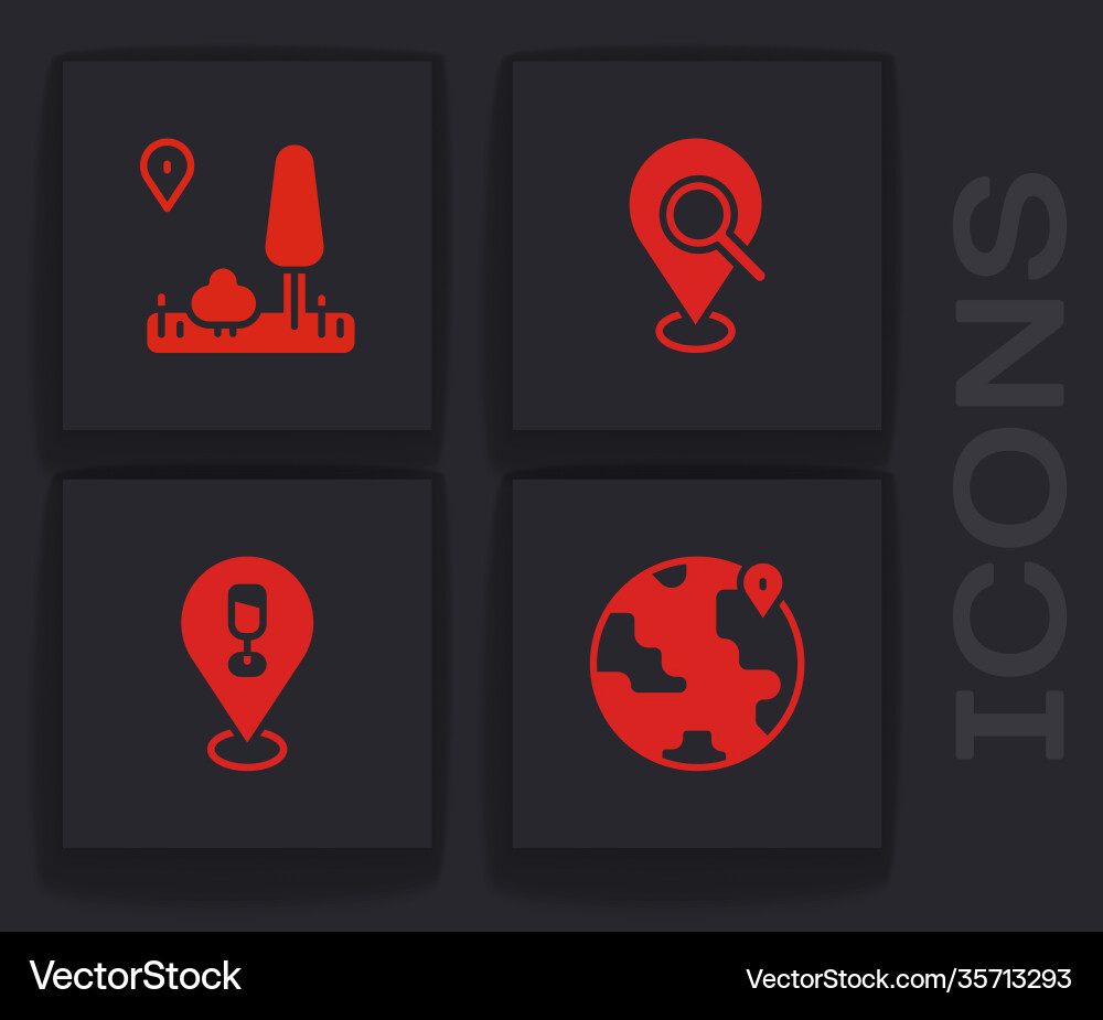 Set location on globe city map navigation Set location on globe city map navigation vector image