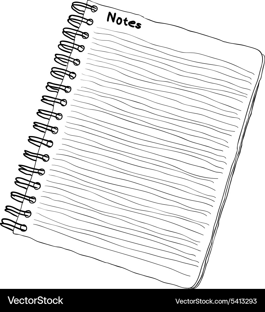 Spiral Notebook Sketch Vector Image