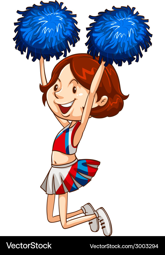A simple coloured sketch of cheerdancer vector image