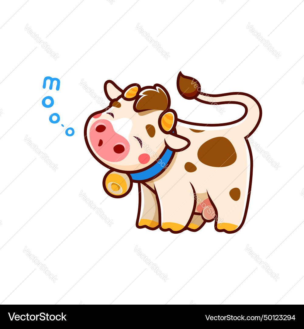 Adorable Cartoon Cow Character Vector Image