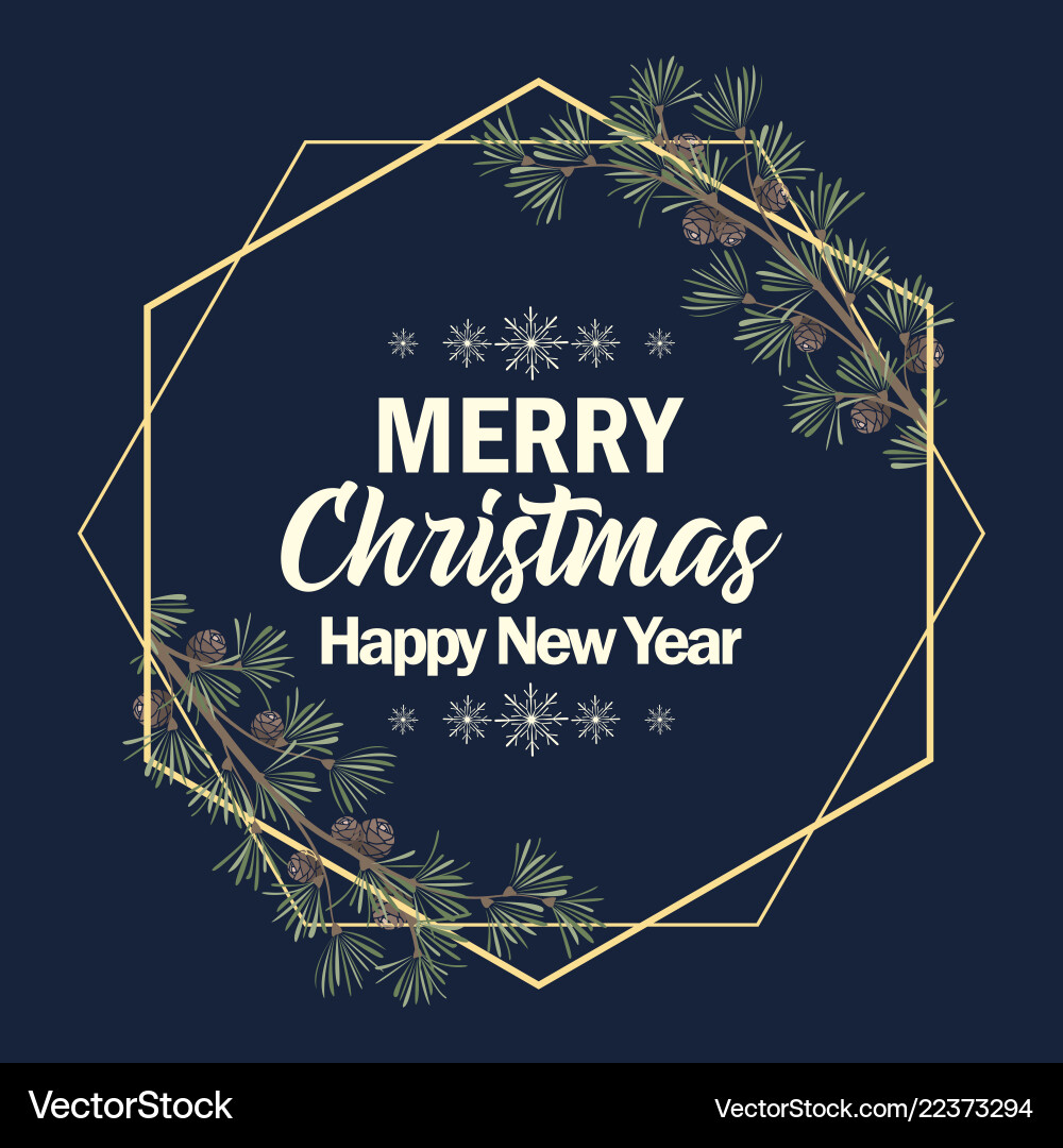 Christmas frame with pine branches Royalty Free Vector Image