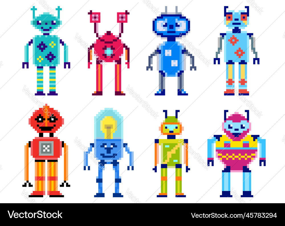 Collection of robots Collection of robots vector image