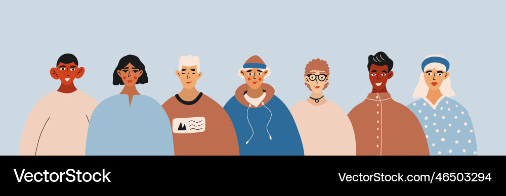 Diverse unique self team unity in diversity Diverse unique self team unity in diversity vector image