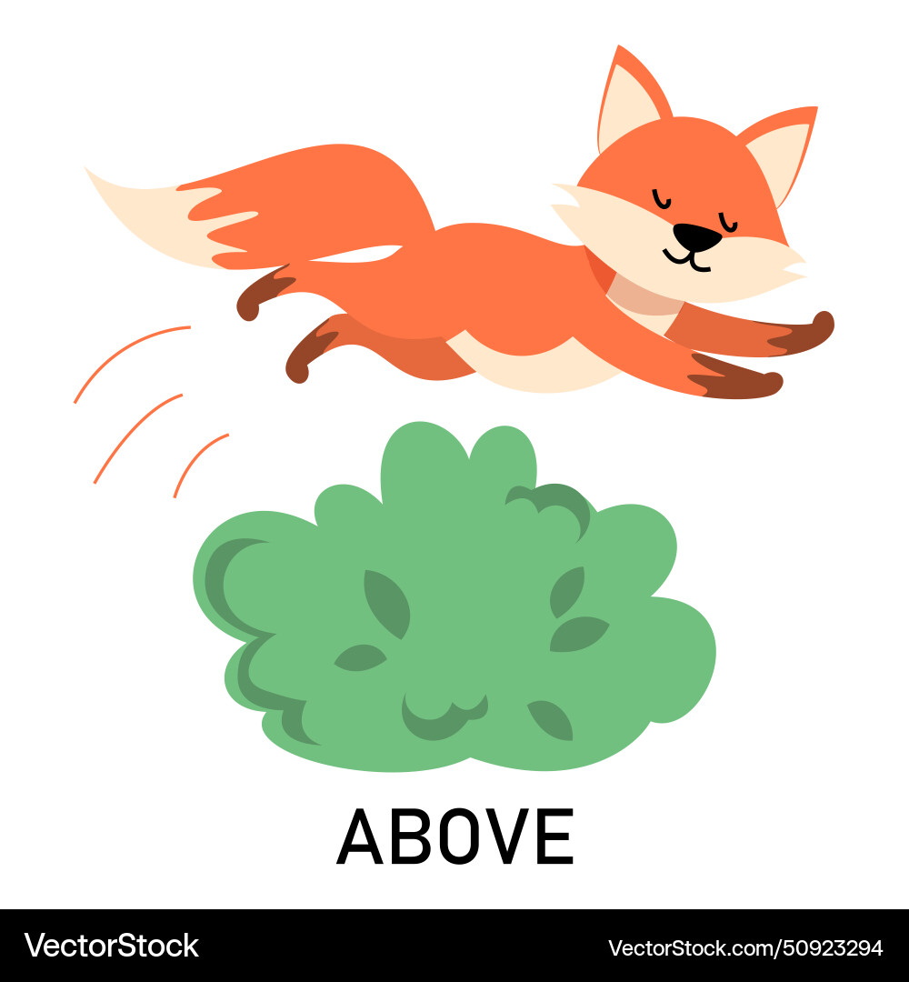 Fox jumping above the bush Fox jumping above the bush vector image