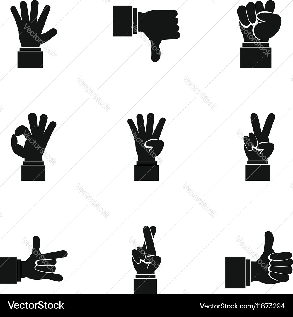 Gestural icons set simple style vector image