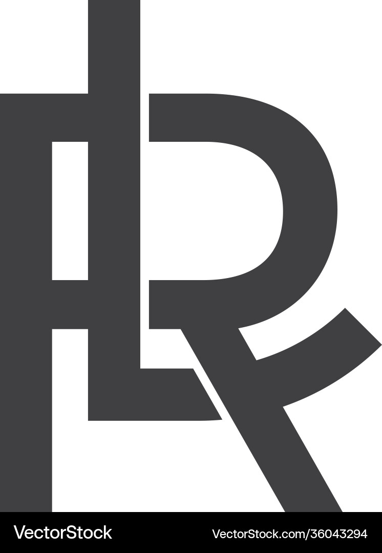 Letter rl overlapping lines monogram design vector image