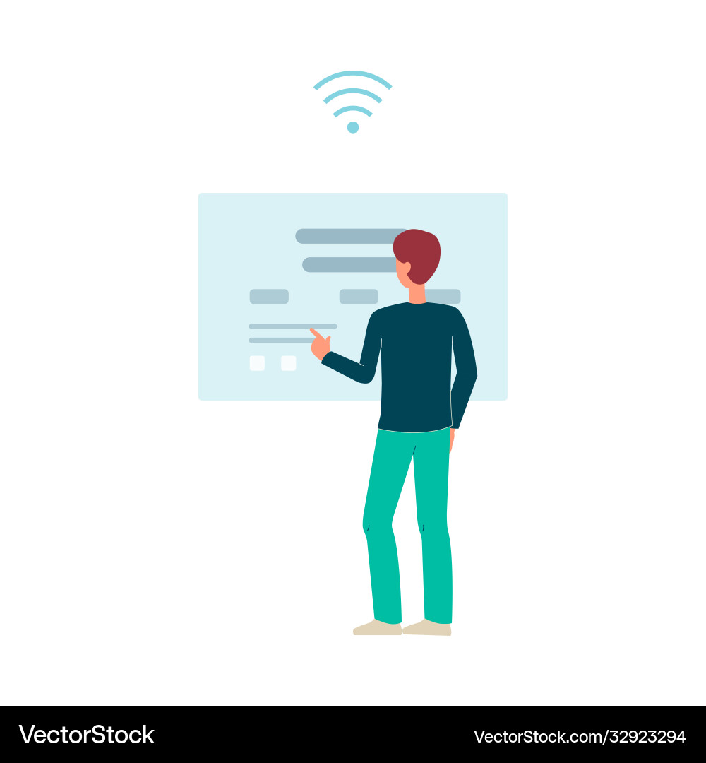 Man using internet app for navigation in city flat vector image